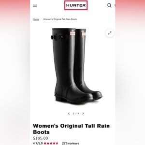 Hunter boots size 9 women's NWOT